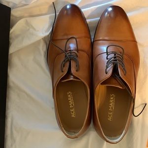 Ace Marks cap toe Oxford, Siena antique, handcrafted in Italy, size 7.5 E, new